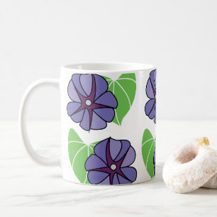 Blauwe Morning Glory Bloemen Bloemstuk Koffiemok