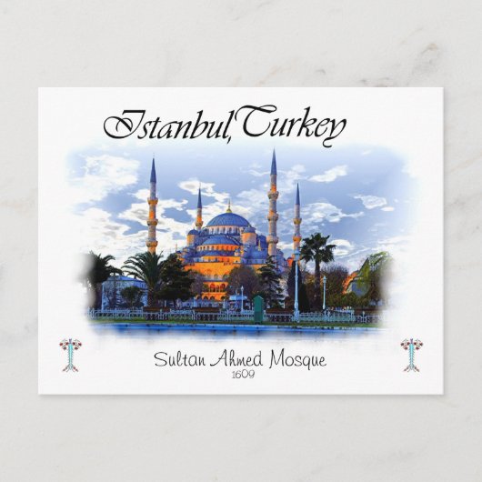 Blauwe moskee - Istanbul Briefkaart (Voorkant)