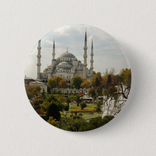Blauwe moskee ronde button 5,7 cm