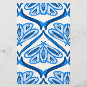 Blauwe Mot Vlinder Aquarel Ziet Er Wit Mooi Uit  Briefpapier