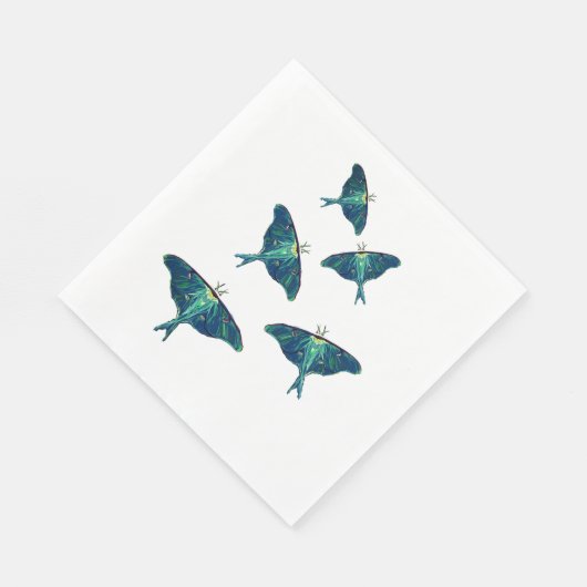 Blauwe motenvlindertekening servet (Hoek)