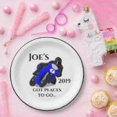 Blauwe motorfiets #1 Bord (Feest)