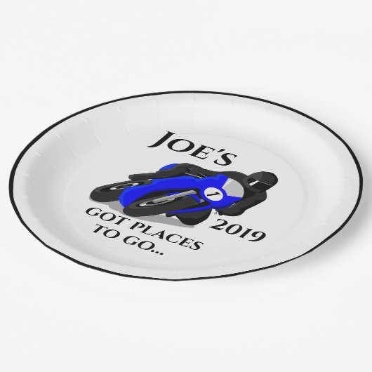 Blauwe motorfiets #1 Bord (Gekanteld)