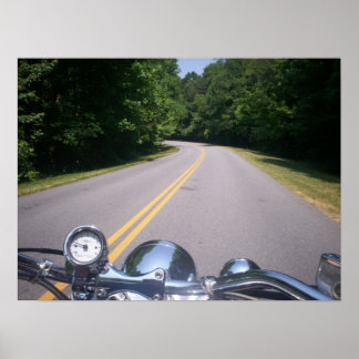 Blauwe motorfiets 3 poster