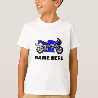 Blauwe motorfiets t-shirt