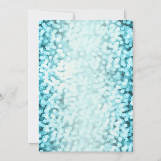 Blauwe mousserende lichten BRIDAL SHOWER-uitnodigi Kaart (Achterkant)