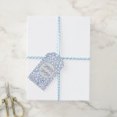 Blauwe mozaïek cadeaulabel (Met Touw)