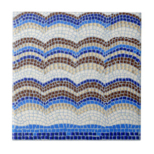 Blauwe mozaïekkleine keramische tegel tegeltje