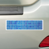 Blauwe mozaïekTegel Bumpersticker (Op auto)