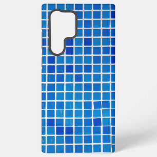 Blauwe mozaïektegel samsung galaxy hoesje