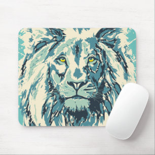 Blauwe Muismat van de Lion - Blauwe Retro Lion
