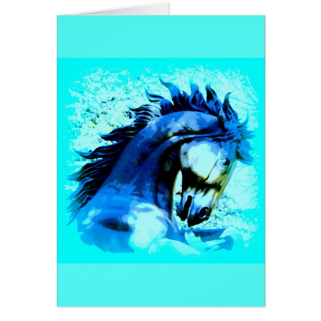 blauwe mustang stallion (Voorkant)
