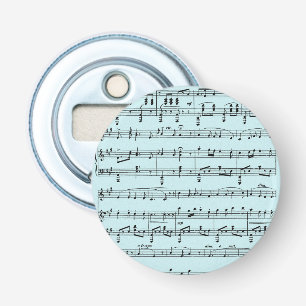 Blauwe muziek button flesopener