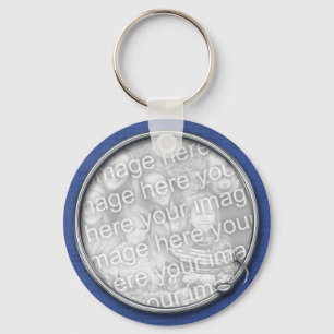 Blauwe muziek sleutelhanger