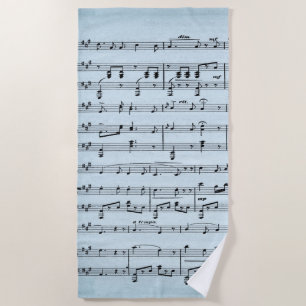 Blauwe muziek strandlaken