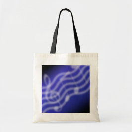 Blauwe muziek tote bag