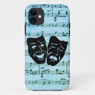 Blauwe muziek verenigt bioscoopmaskers iPhone 11 hoesje