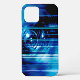 Blauwe muziekluidsprekers Hoesje-Mate iPhone draag 12 Hoesje