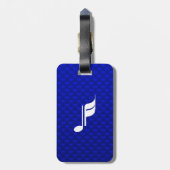 Blauwe muzieknoot bagagelabel (Achterkant verticaal)