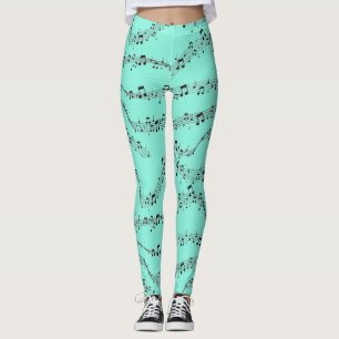 Blauwe muzieknoot Patroonmuzikant Leggings