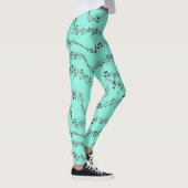 Blauwe muzieknoot Patroonmuzikant Leggings (Rechts)