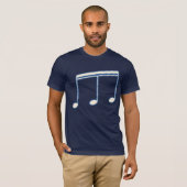 blauwe muzieknot t-shirt (Voorkant volledig)