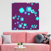 Blauwe Myriads B verpakt canvas Afdruk (Insitu (Woonkamer))