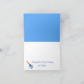 Blauwe naaimachine Dank je Kaart (Binnen)