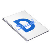 Blauwe naam en monogram notitieboek (Rechterzijde)