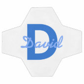 Blauwe naam en monogram voetbal (Enkel)