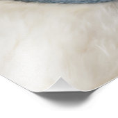 Blauwe Naam Geboortedatum Script Baby Foto Afdruk (Hoek)