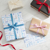 Blauwe Naam Gift Wrapping Paper Cadeaupapier