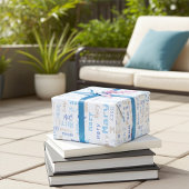 Blauwe Naam Gift Wrapping Paper Cadeaupapier