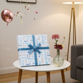 Blauwe Naam Gift Wrapping Paper Cadeaupapier
