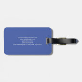 Blauwe Naam Monogram Initialen Eenvoudig Duidelijk Bagagelabel (Achterkant horizontaal)