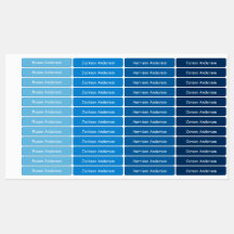 Blauwe naamlabels voor jongens waterdicht