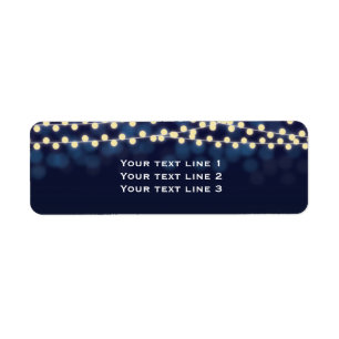 Blauwe nacht Sky String Lights Chique Bruiloft Lab Etiket