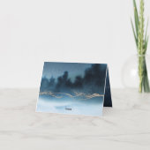 Blauwe nacht Waterverf Landschap Bedankkaart (Achterkant)