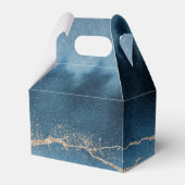 Blauwe Nacht Waterverf Landschap Monogram Bruiloft Bedankdoosjes (Achterkant)