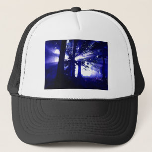 Blauwe nachtbomen trucker pet