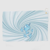 Blauwe Narwhal golfhanddoek (Horizontaal)