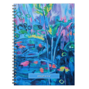 Blauwe Natuur Bloemen Abstract Notitieboek