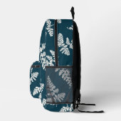 Blauwe Natuur Patroon Monogram Initialen Bedrukte Rugzak (Rechts)