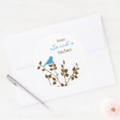 Blauwe Natuur Ronde Sticker (Envelop)