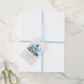 Blauwe Nautilus Vuurtoren Baby Shower Cadeautag Cadeaulabel (Met Touw)