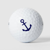 Blauwe nautische anker golfballen (Voorkant)