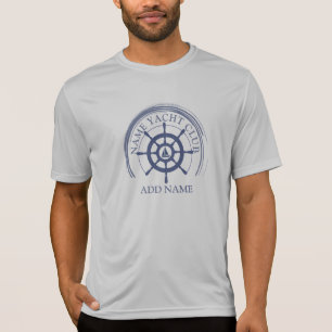 Blauwe Nautische Anker jacht club boot jachthaven T-shirt