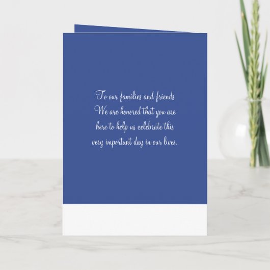 Blauwe nautische huwelijksceremonieprogramma's programma (Achterkant)