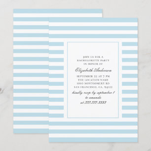 Blauwe nautische strepen. Gestreepte vrijgezellenf Kaart