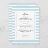 Blauwe nautische strepen. Moderne gestreepte bruil Menu (Voorkant / Achterkant)